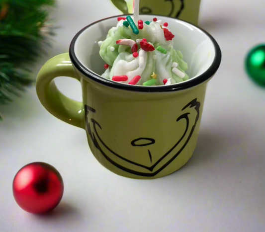 Mini Grinch Mug Candles | Pine + Apple